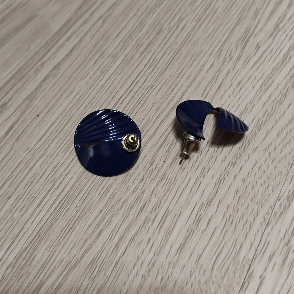 Blue Circular Earrings